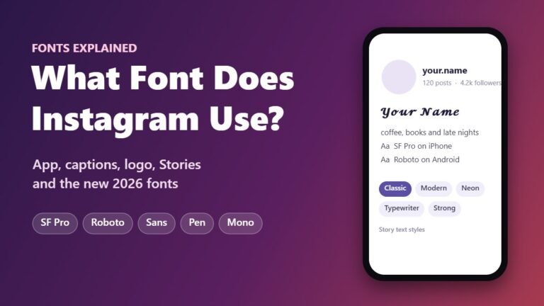 What font does Instagram use: SF Pro on iPhone, Roboto on Android and Story text styles