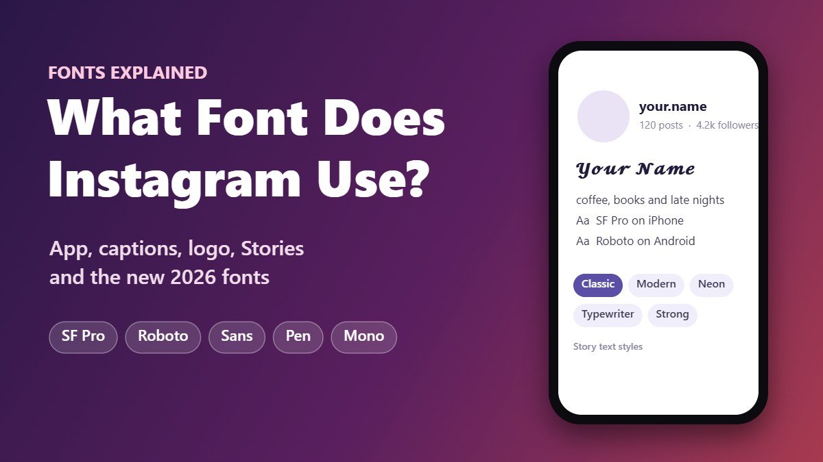 What font does Instagram use: SF Pro on iPhone, Roboto on Android and Story text styles