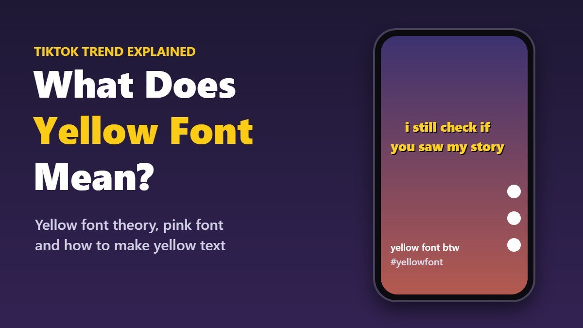 Yellow font on TikTok: a video with yellow text and the caption yellow font btw